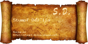 Stumpf Dália névjegykártya